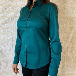 Banana Republic button down dark green shirt
